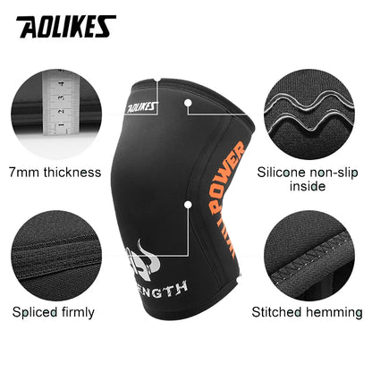 7MM PowerLift Knee Sleeves – Heavy Duty Squat Support (Pair)
